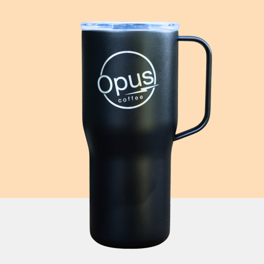 Roam Black Travel Mug with engraved logo