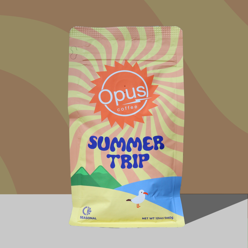 Opus Coffee Summer Trip custom bag.